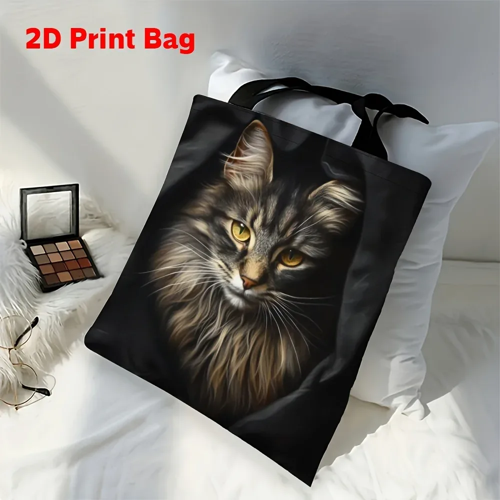 maine coon cat tote bag sac à main en polyester élégant et durable avec imprimé chat élégant pour les sacs à b