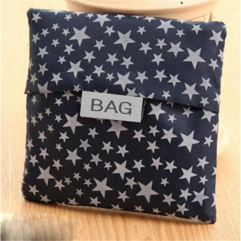 sac de courses pliable vert imprimé à la mode, pochette pliante, sacs à main pratiques, sacs de rangement de grande capacité, 1 pièce