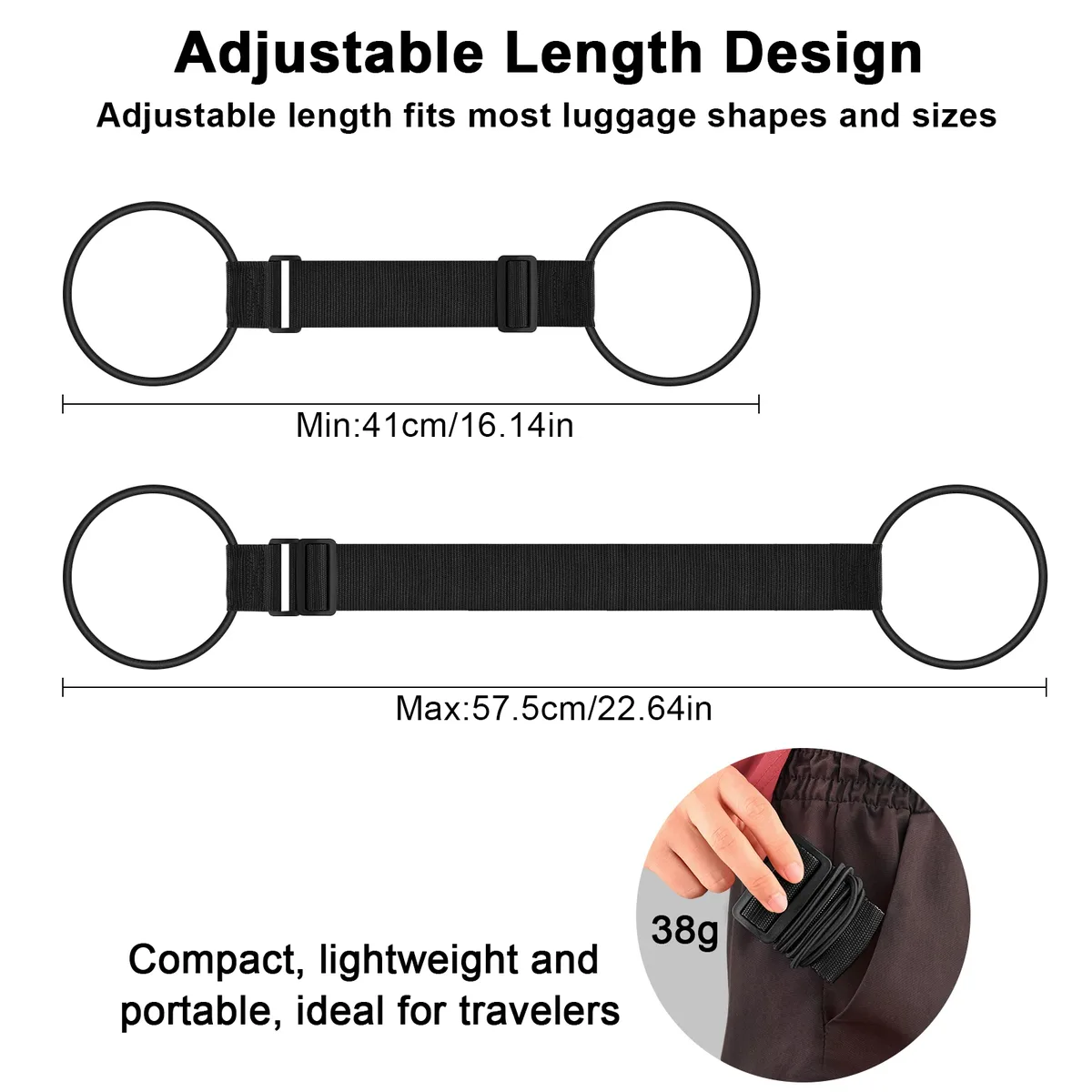 sangle de bagage élastique réglable, sangle de transport, sangle de bagage élastique, ceinture de valise, sangles de sécurité pour bagages de voyage