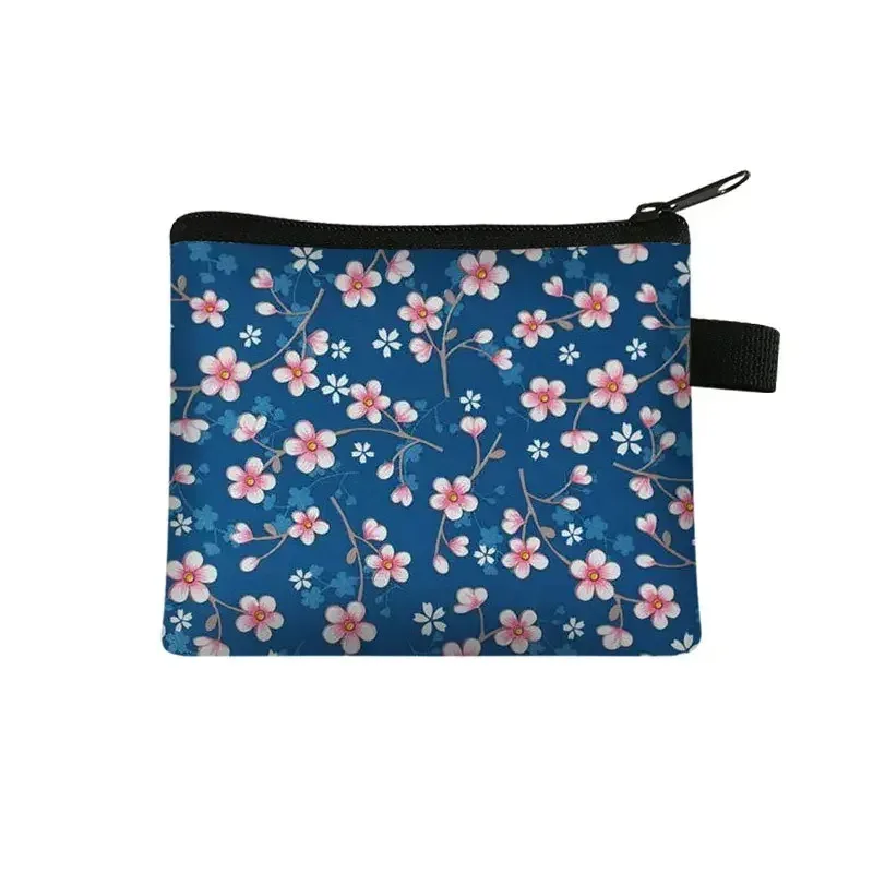 petit sac à cosmétiques imprimé floral pour filles et femmes, sac de rangement pour serviettes hygiéniques, sac de rangement pour pièces de monnaie, carte, argent, écouteurs, porte-rouge à lèvres, pochette