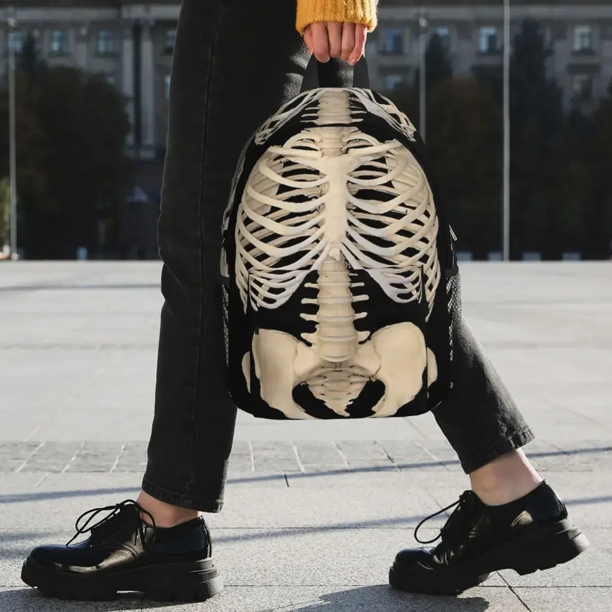 sacs à dos gothiques d'halloween pour garçons et filles, anatomie, rib jos, bones, human modules, seton, cartable, sacs d'école, sac à dos de voyage, initié