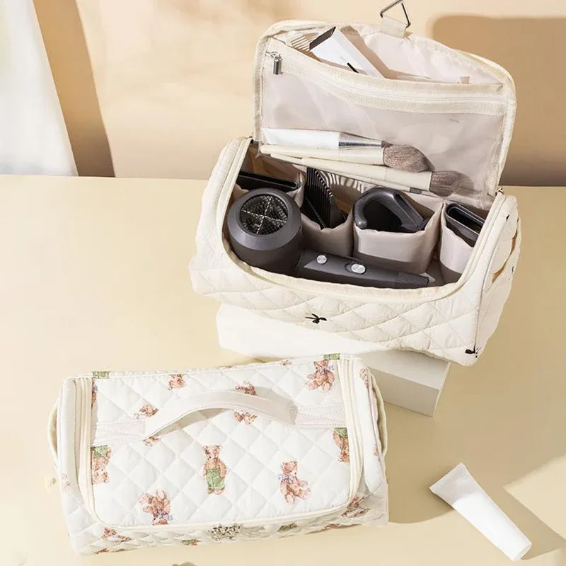 étui de voyage matelassé pour airwrap, sac de voyage pour outils capillaires en coton, sacs de rangement suspendables avec crochet de suspension