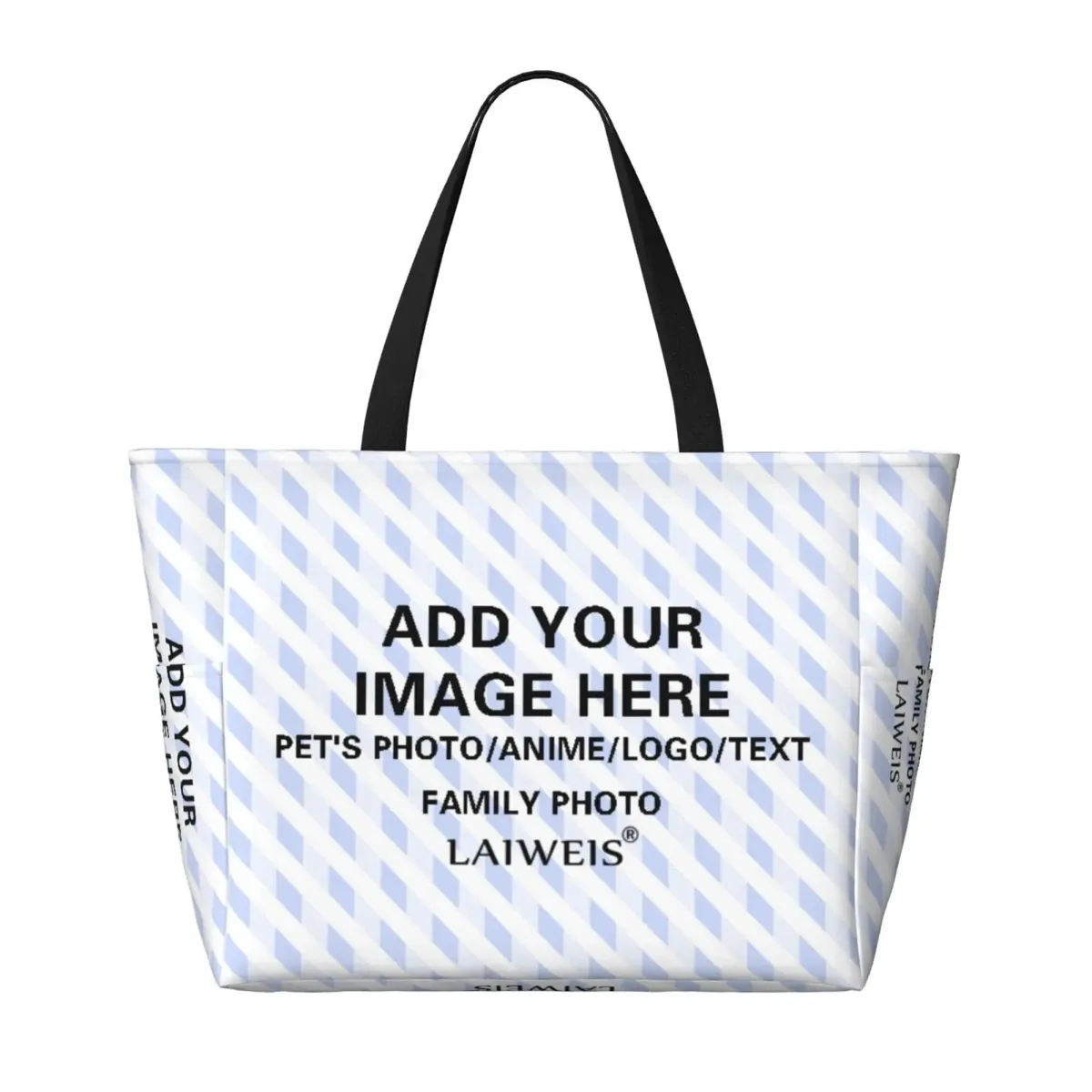Sac fourre-tout de plage personnalisé avec votre image, sac de voyage avec nom, motif multi-style, conception personnalisée, cadeaux initiés, chimshopping