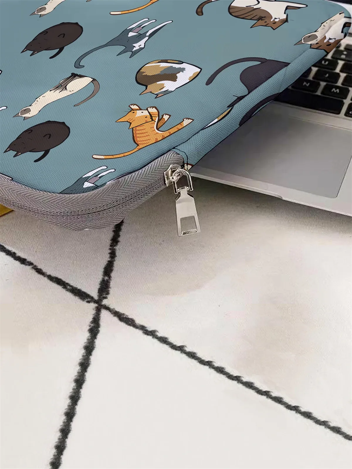 sac pour ordinateur portable et mallette à motif de chat, adapté aux ordinateurs portables de 14 pouces