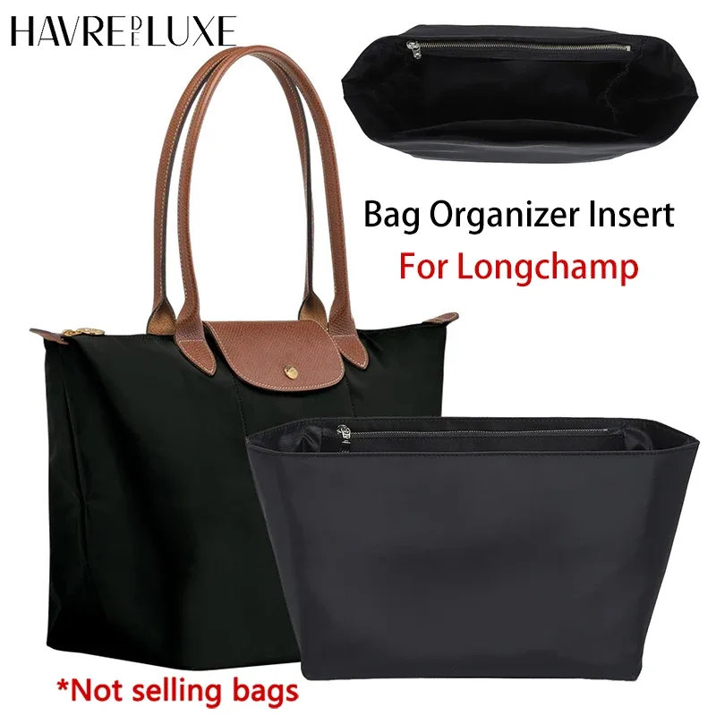 Organisateur de sac à main en nylon pour sacs fourre-tout Longchamp Le Pliage, léger, de luxe, avec séparateurs et structurateur de sac