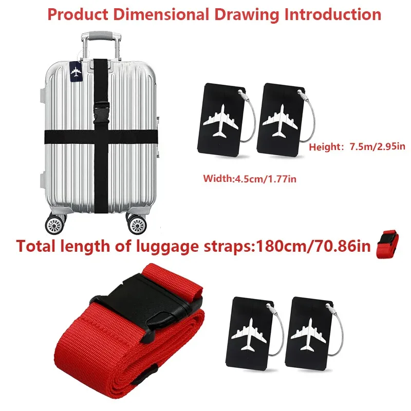 ensemble de 8 sangles de bagages multicolores + ensemble d'étiquettes de bagages avec motif avion : sangle haute résistance pour renforcer la valise et l'empêcher de s'ouvrir + étiquettes d'identification pour identifier avec précision les bagages, adaptées pour le contrôle à l'aéroport, les voyages, la rentrée scolaire des étudiants, les voyages d'affaires, etc. indispensable pour les passionnés de voyage, les navetteurs et les étudiants internationaux pour organiser leurs bagages (sangles faciles à fixer + étiquettes de bagages imperméables et résistantes à l'usure)