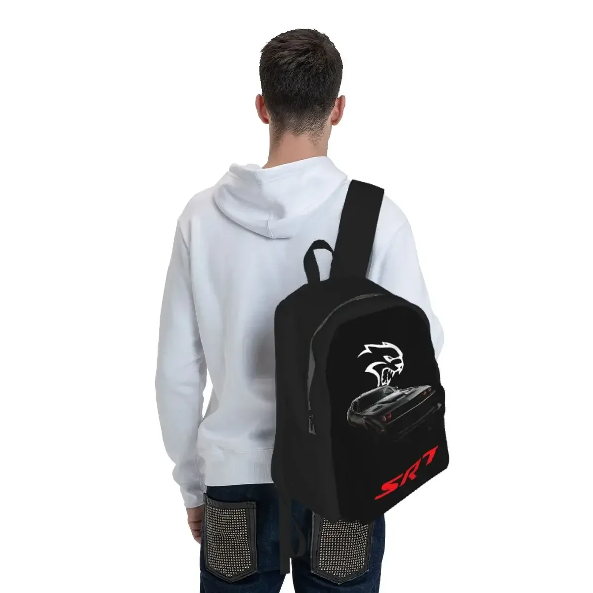 sac à dos d'étudiant srt hellcat demon dodge challenger, sac d'école, sac à dos de randonnée pour hommes et femmes, sac à bandoulière
