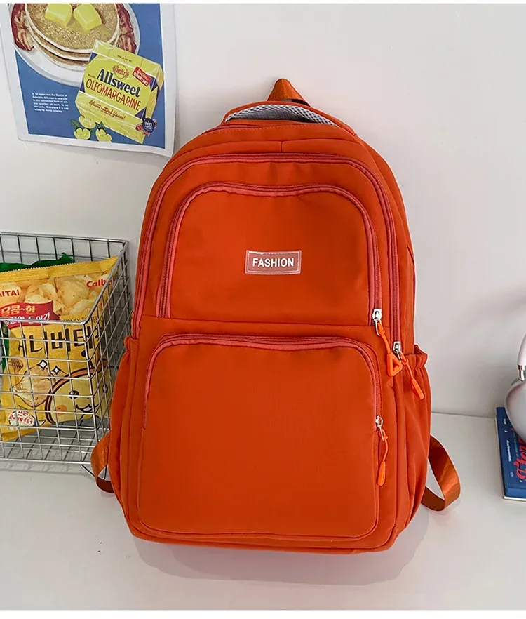 sac à dos décontracté de grande capacité pour collégiens, grande taille, pour filles, simple, couleur unie, voyage, sport, en vente