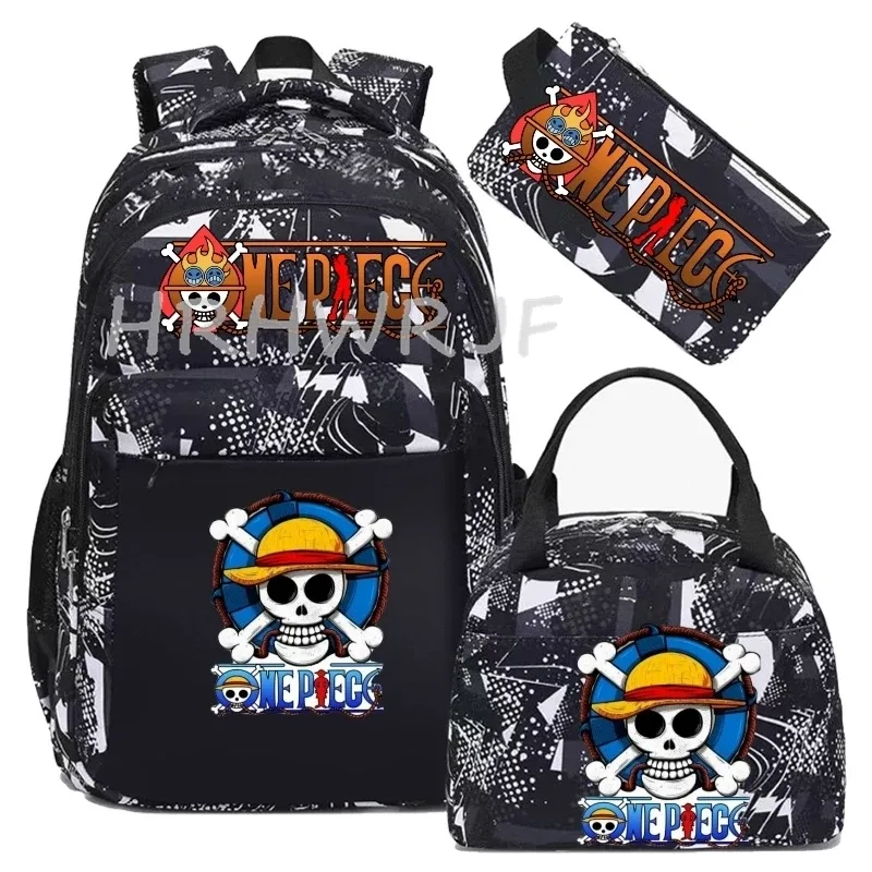 sac à dos one piece monkey d luffy camouflage, grand sac de voyage pour adolescents, sac d'école pour femmes et hommes, sac à dos décontracté pour ordinateur portable