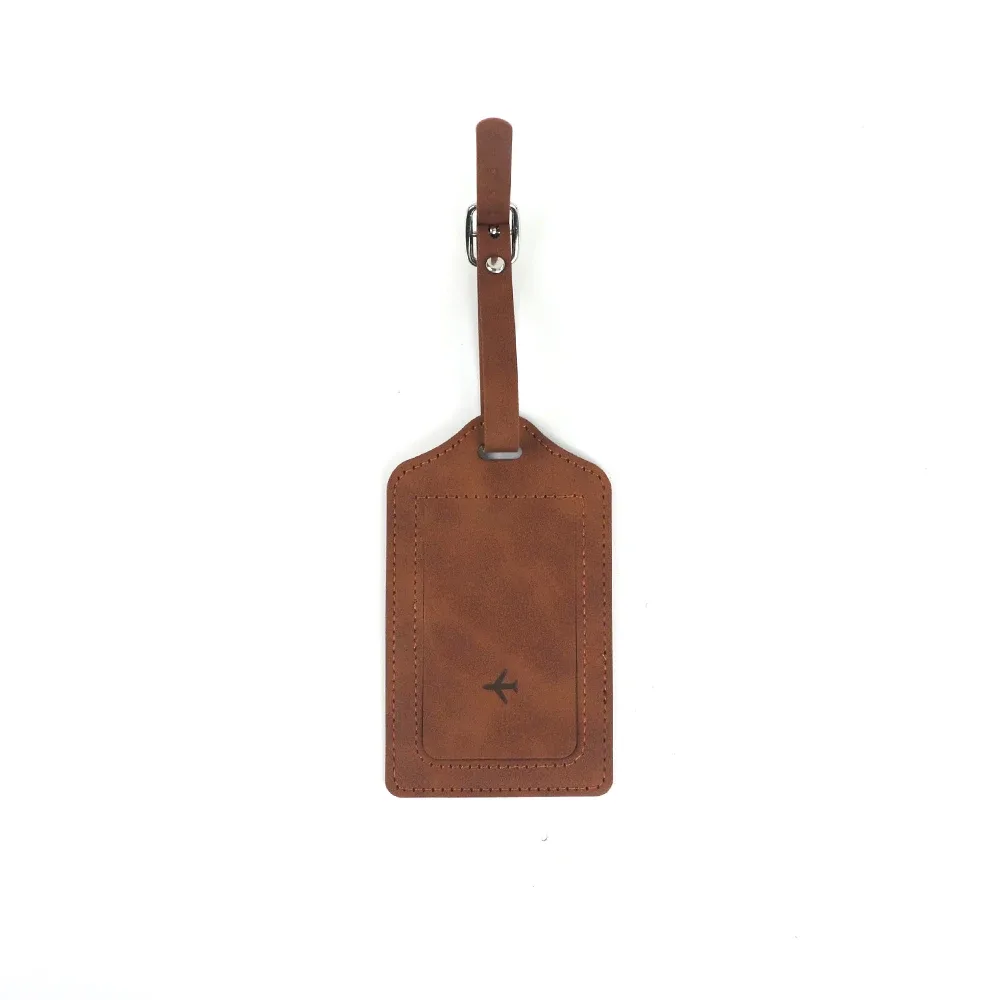étiquette de bagage personnalisée en cuir pu avec nom, accessoire anti-perte pour voyage, carte d'embarquement en cuir