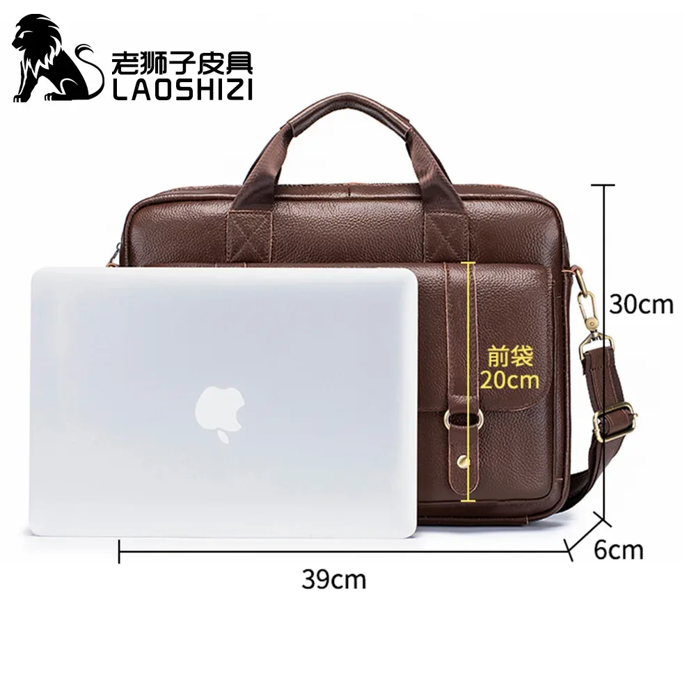 nouvelle sacoche pour homme en cuir véritable à 100 %, sacoche pour ordinateur portable, grande capacité, sac à main d'affaires, sac à bandoulière décontracté, sac messager