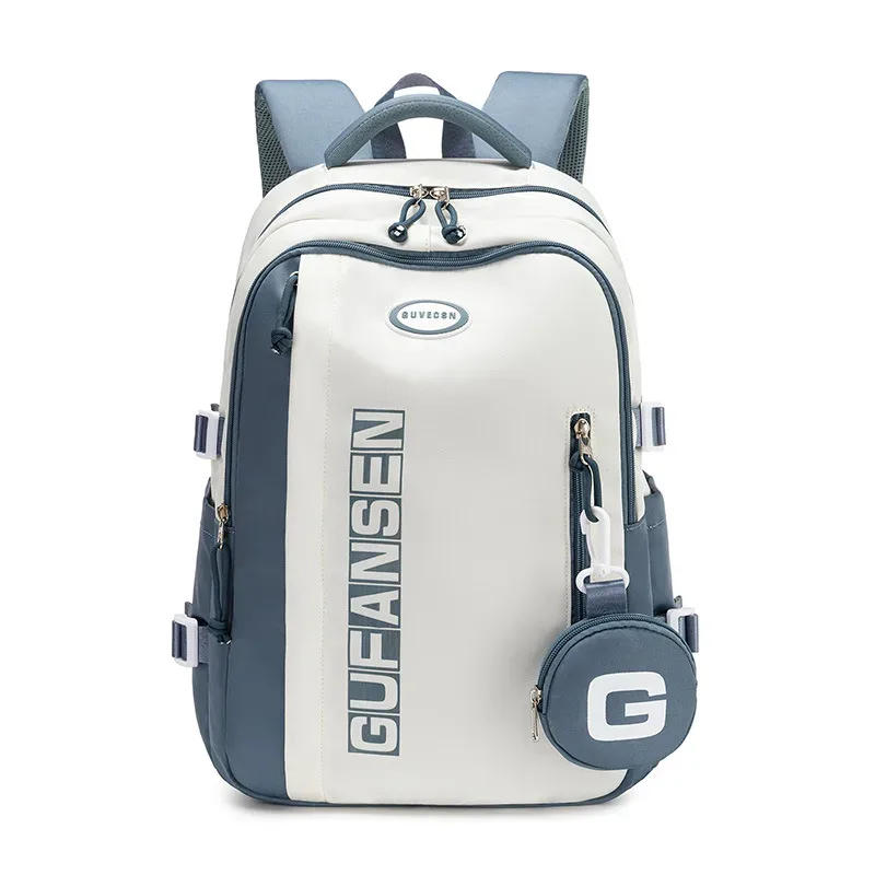 Sac à dos Oxford de style américain, grande capacité, léger, simple, pour voyage, sac d'école pour étudiants, sac à dos en nylon avec fermeture éclair