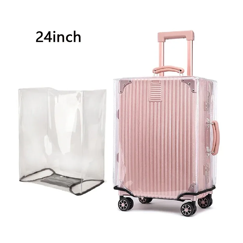 housse de protection transparente en pvc pour bagages, 1 pièce, pour voyage, avec poignée, anti-poussière, étanche, design pratique