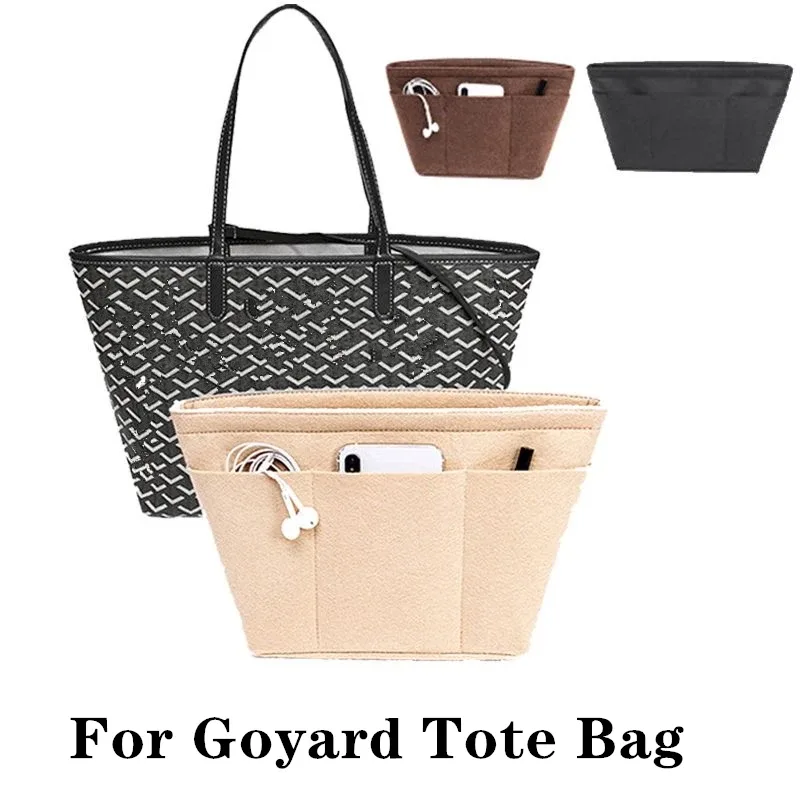 Organisateur de sac en feutre, doublure intérieure, diviseurs de poche pour Goyard, fourre-tout, sac à main, accessoire de réservoir, petit sac de maquillage Portable
