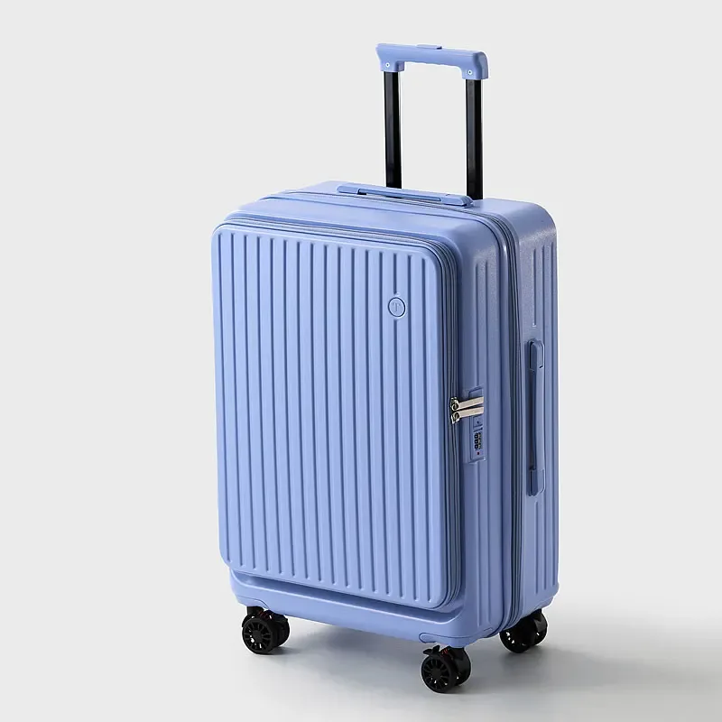valise multifonctionnelle extensible à ouverture frontale avec porte-gobelet, crochet, frein, roues silencieuses et serrure à combinaison
