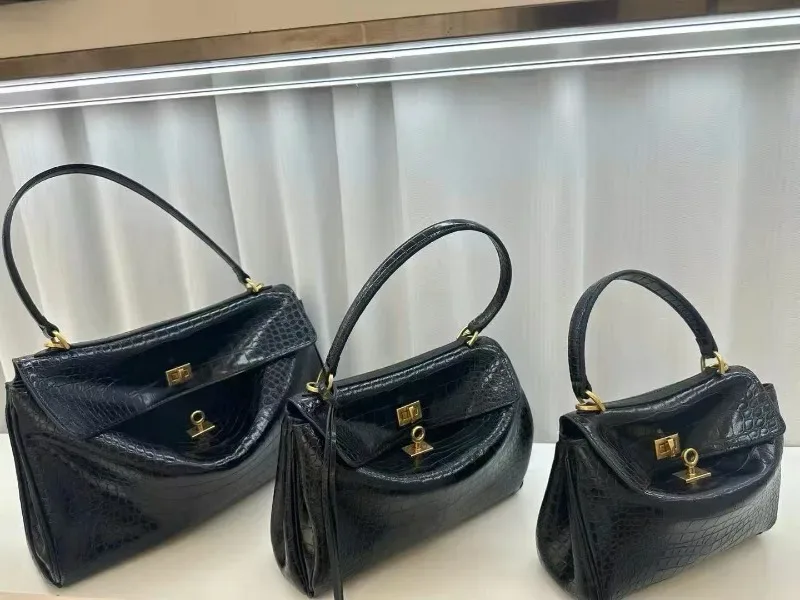 sac fourre-tout en cuir véritable avec fermeture à boucle, sac à bandoulière grande capacité, sac à main de créateur, sac bandoulière pour femme