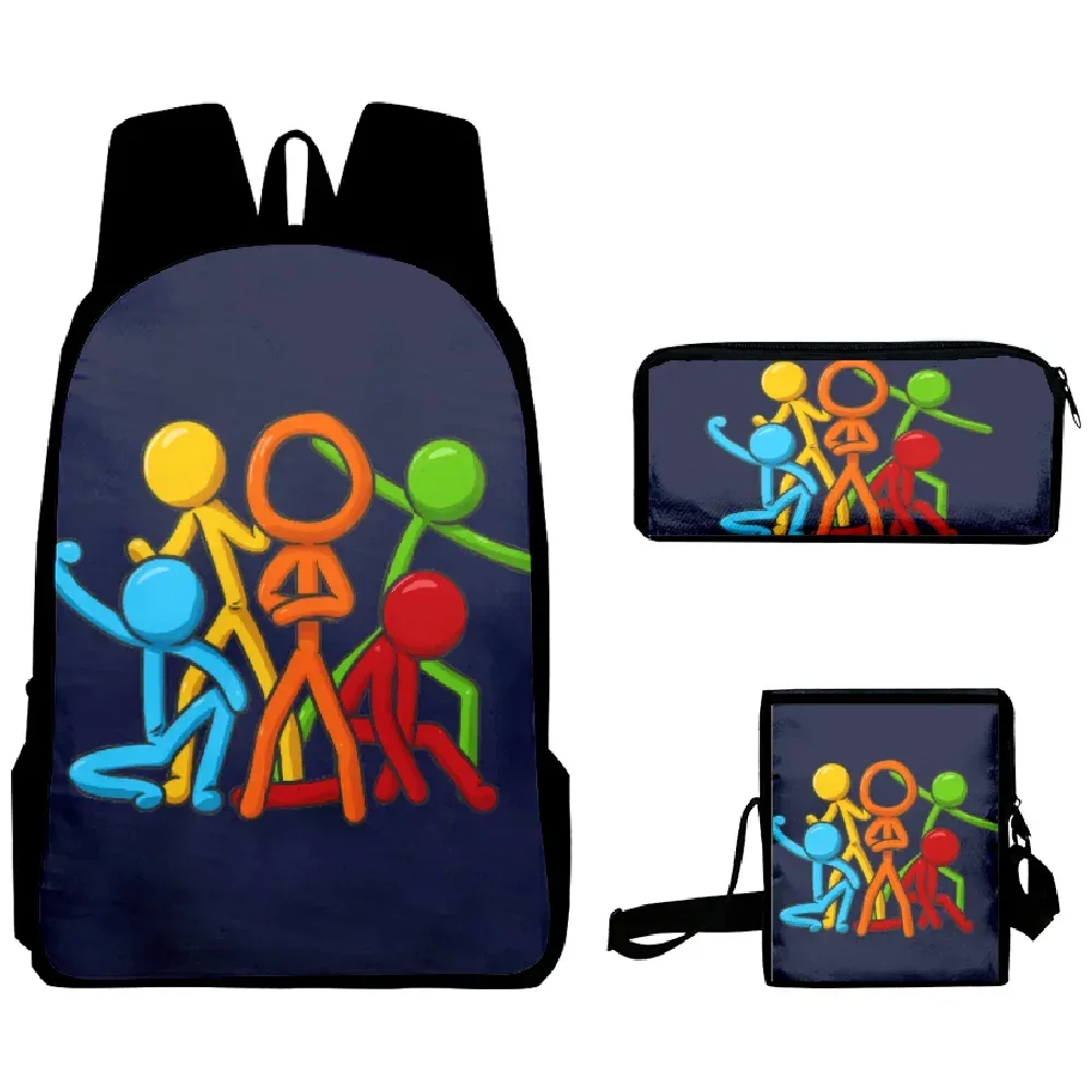 mode populaire cool alan becker impression 3d 3 pièces/ensemble sacs d'école pour élèves sac à dos pour ordinateur portable sac à dos sac à bandoulière incliné trousse à crayons