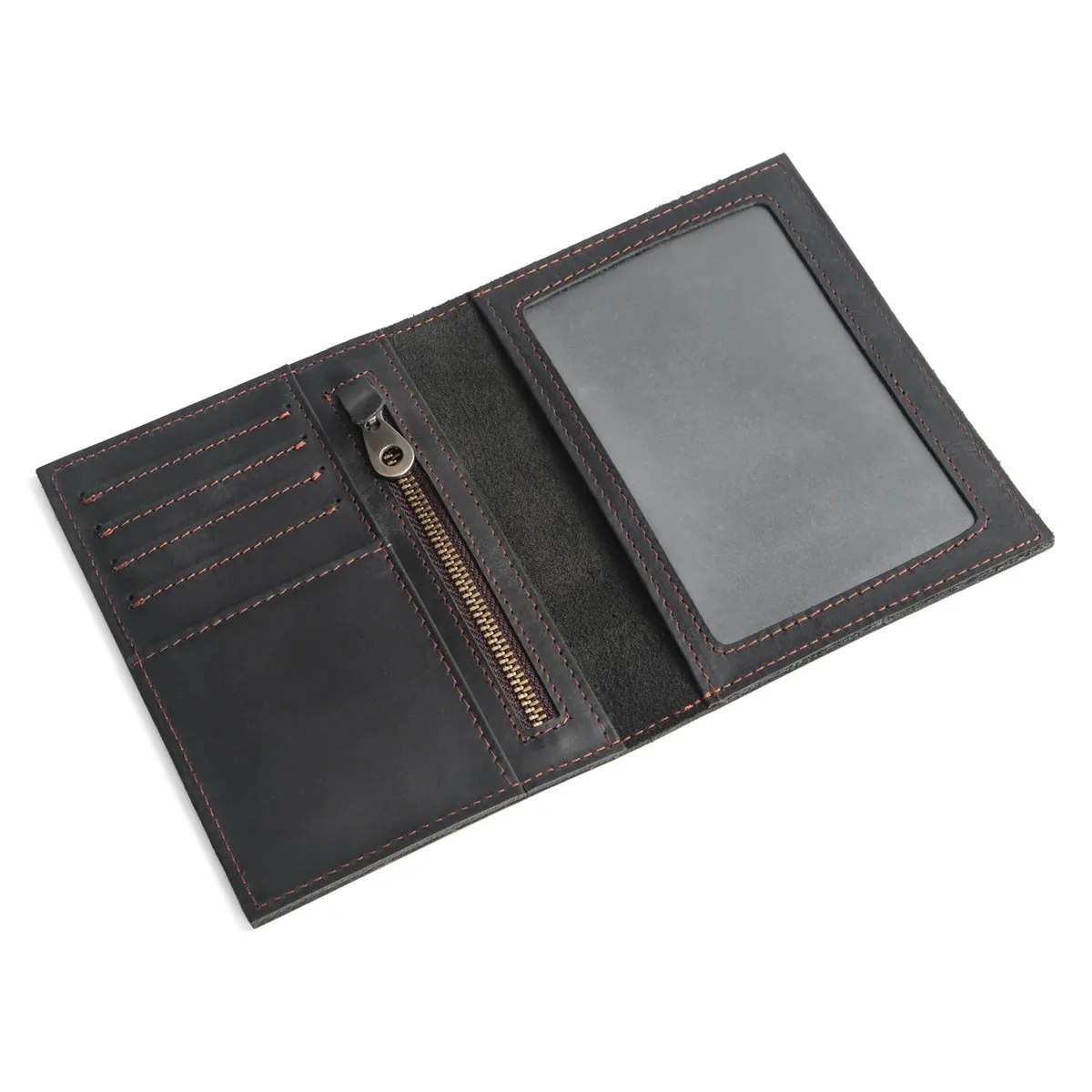 porte-passeport tout-en-un en cuir - portefeuille de voyage avec fermeture éclair et emplacements pour cartes, organiseur de documents durable pour les voyages et les affaires