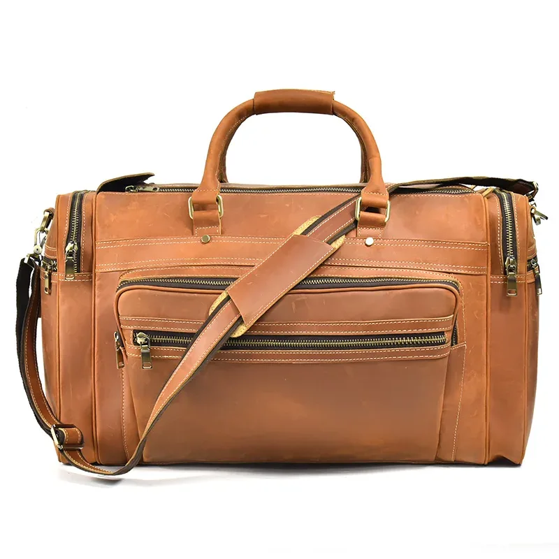 sac de voyage en cuir de vache group pour homme, accessoire durable en peau de vache