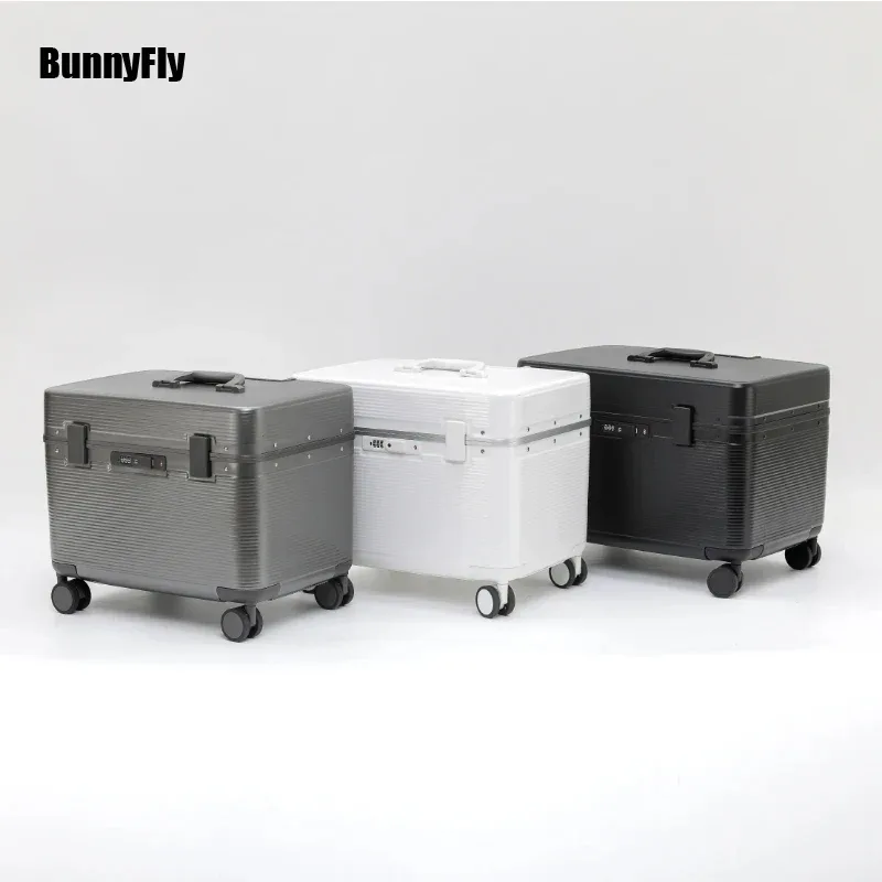 valise à roulettes bunnyfly 18" en alliage d'aluminium, valise de pilote pour appareil photo, sac de transport