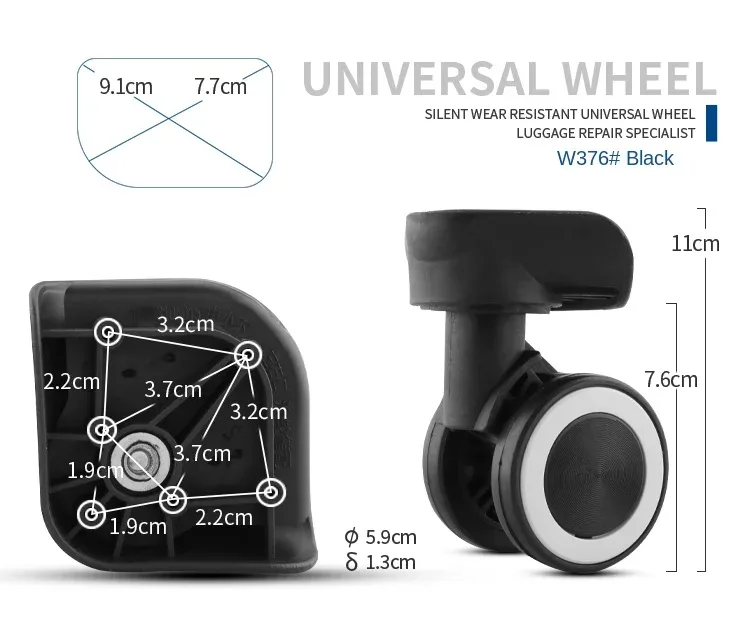 accessoires de roulettes de valise, roue universelle de réparation pour valise trolley polo, roue de valise en cuir