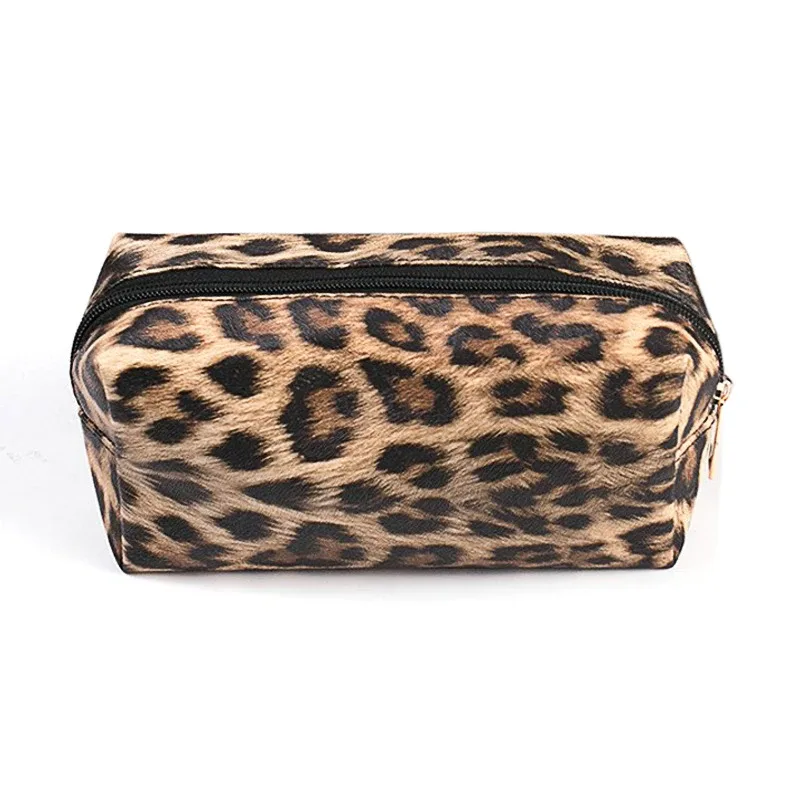 sac de maquillage léopard, trousse à cosmétiques de voyage, sac de rangement portable à fermeture éclair, sacs de toilette multifonctions, organisateur pour femmes, pochette