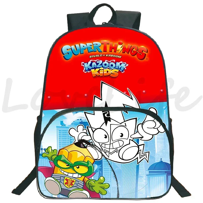 jeu superzings sac à dos 16 pouces garçons filles bookbag dessin animé sac à dos superthings sacs d'école étudiants sacs de voyage sac à dos à fermeture éclair