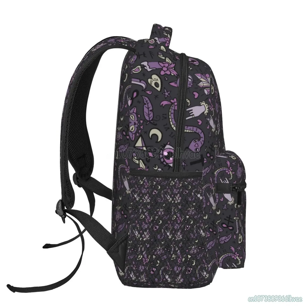 sac à dos scolaire étanche de grande capacité pour garçons et filles, sacs à dos de voyage, sacs à dos pour ordinateur portable, violet, noir, gothique, effrayant