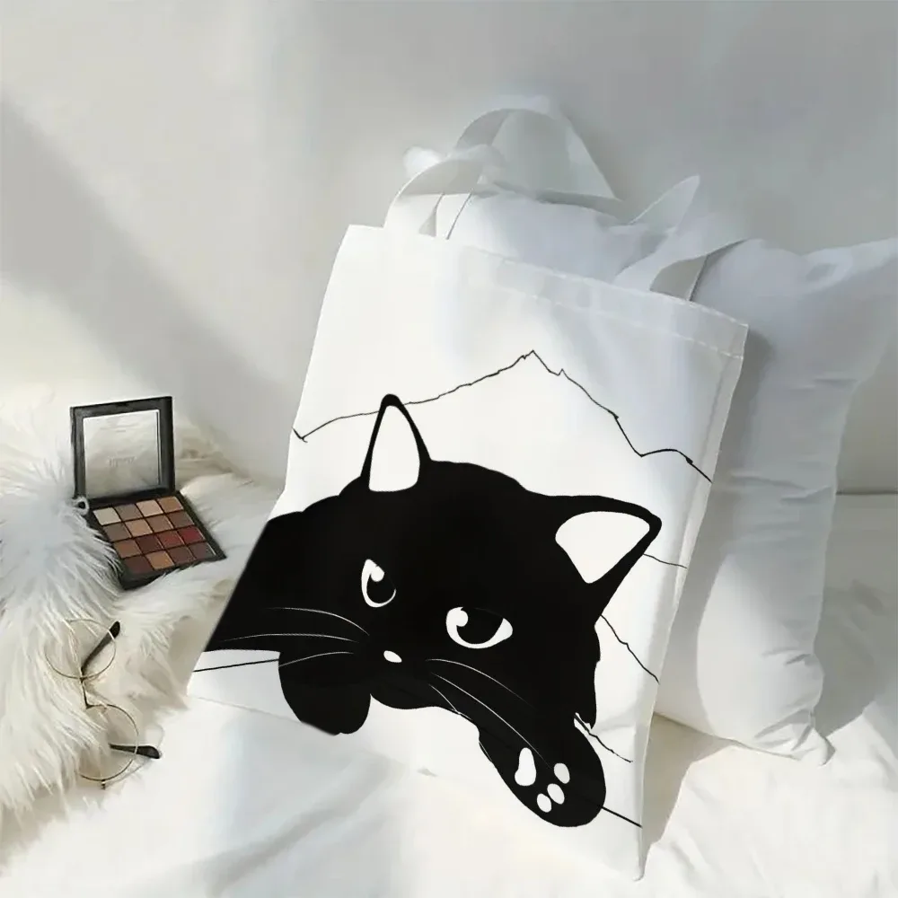 sac fourre-tout grande capacité avec animaux de dessin animé kawaii chic, chat, papillon, panda, sac à bandoulière élégant pour femmes