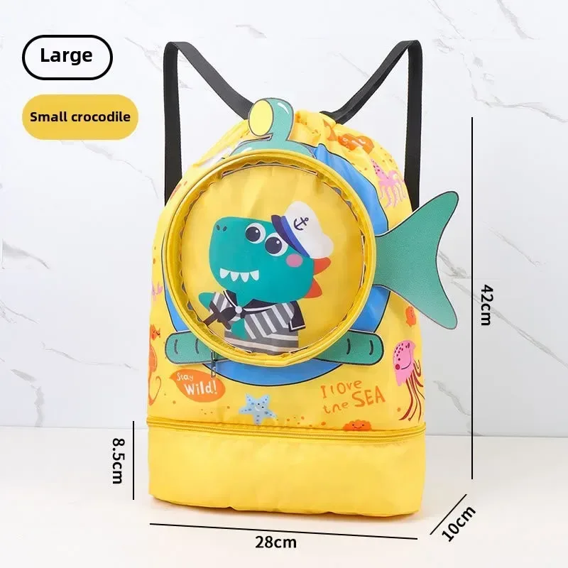 sac de natation étanche avec compartiment à chaussures, sac de plage, sac de sport, sac de rangement sportif étanche, sac à dos sec, imprimé dessin animé, piscine