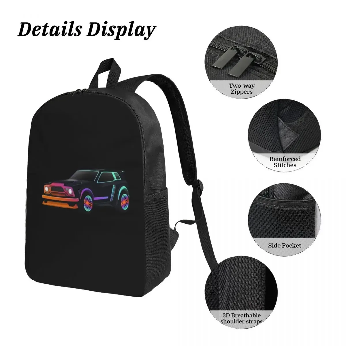sac à dos rocket league fennec pour étudiants, garçons et filles, sac d'école, sac à bandoulière pour ordinateur portable, sac à déjeuner isotherme, trousse à crayons, 3 pièces