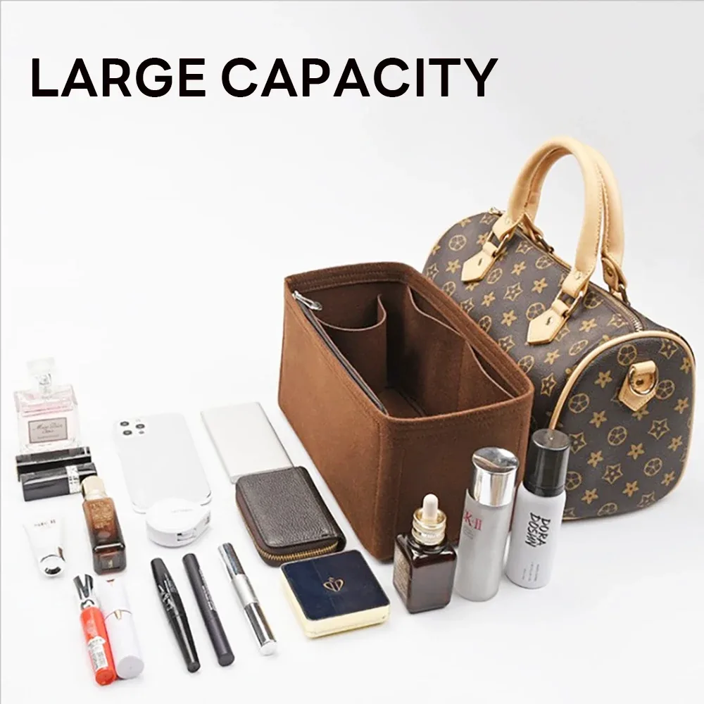 organisateur d'insertion de sac à main en feutre détachable pour sac à main de luxe speedy 25 30 35 sac de maquillage shaper liner pochette intérieure de voyage