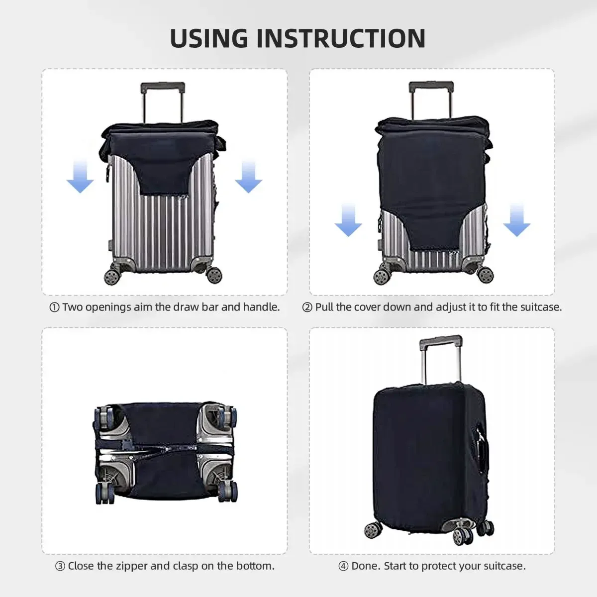 housse de valise personnalisée, protection élastique pour bagages d'affaires et de vacances