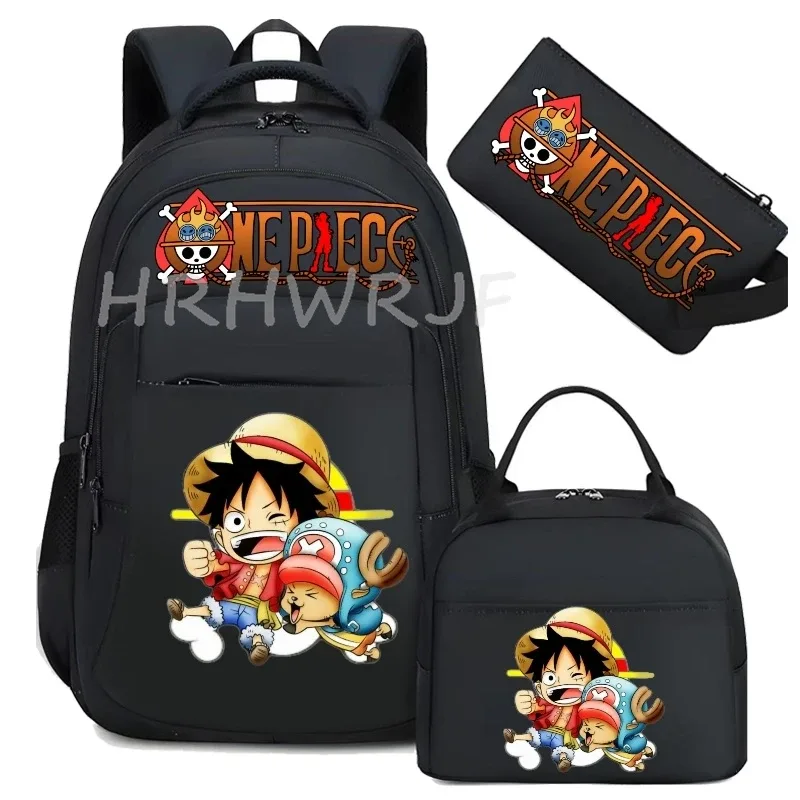 sac à dos one piece monkey d luffy 3 pièces camouflage pour adolescents, sacs d'école pour ordinateur portable, collégiens/lycéens, sacs de voyage en plein air, mochilas