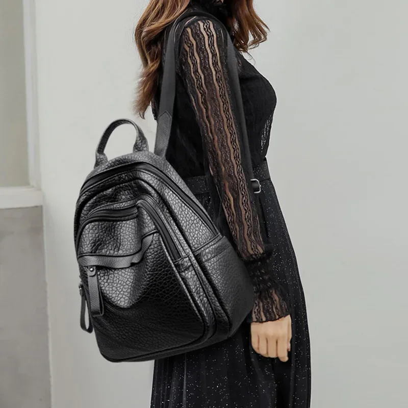 sac à dos en cuir de grande capacité pour femme, sacs d'école vintage, sac à dos de voyage, sac à livres pour femme, sacs à main, haute qualité