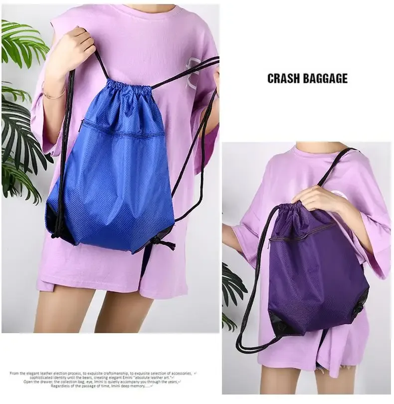 sac de sport à fermeture éclair double épaisseur, sac à dos de fitness avec poche à cordon, sac de randonnée, camping, natation, pour hommes et femmes.