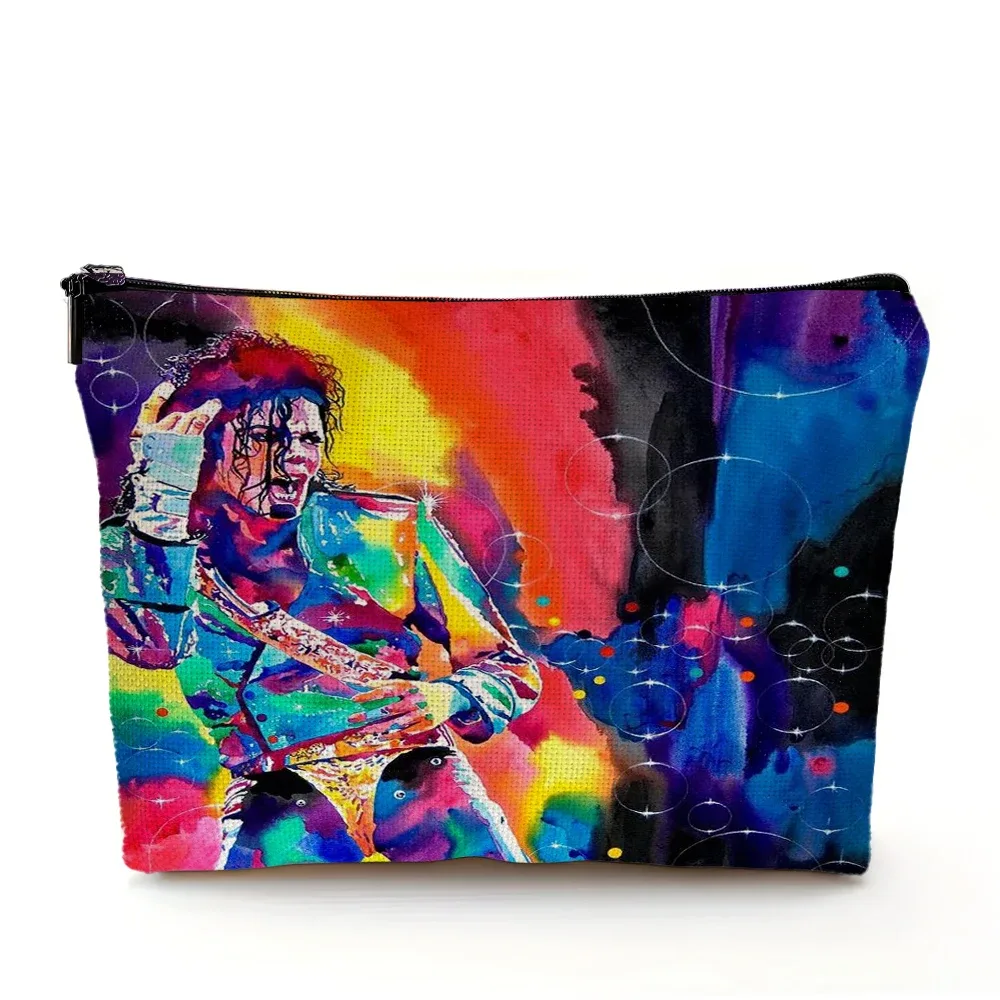 super star michael jackson sac cosmétique double impression sacs de maquillage femmes sac à main de mariage dame organisateur de voyage portefeuille enfant