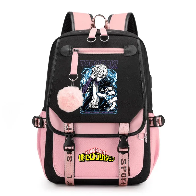 sac à dos d'étudiant imprimé my hero academia, léger et décontracté, pour filles, pour l'école et les voyages