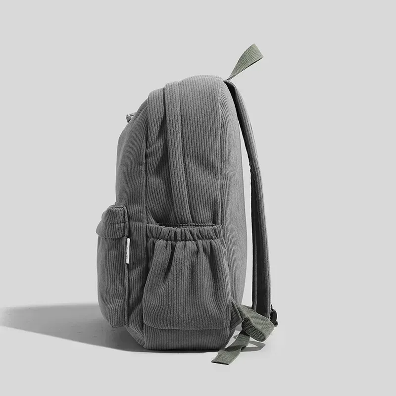 nouveau sac à dos en velours côtelé de couleur unie pour les étudiants sacs à dos décontractés en velours rayé sacs de rangement d'ordinateur de 14 pouces pour les femmes рюкзак 가
