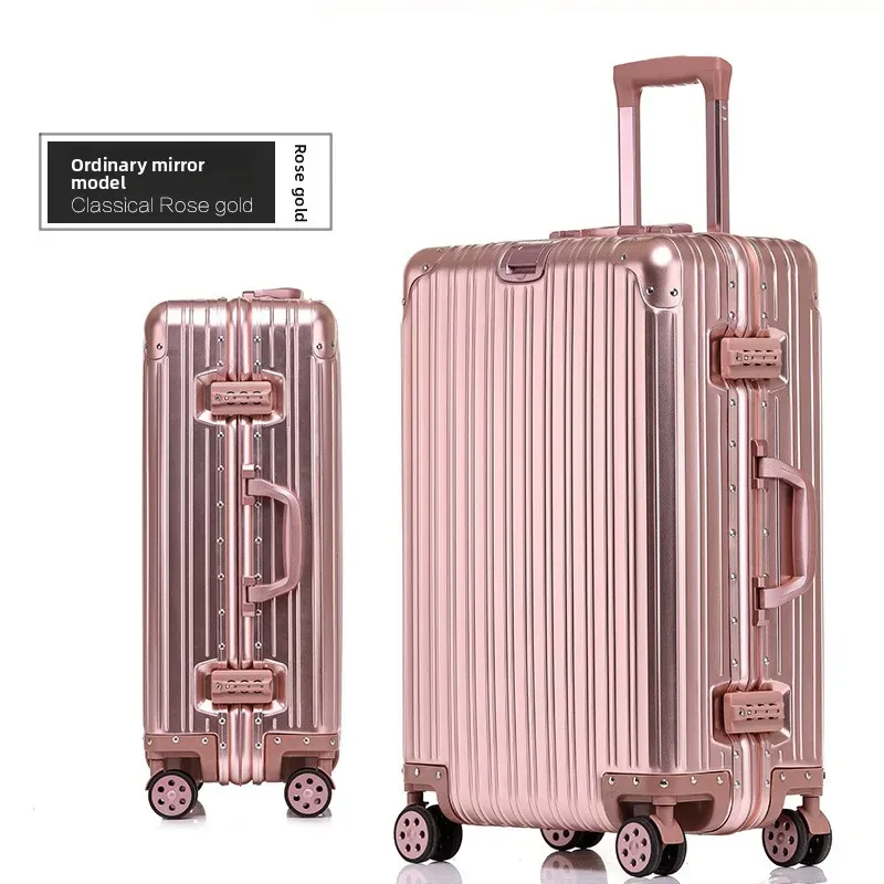 klqdzms valise de haute qualité tout en aluminium et alliage de magnésium boîte d'embarquement boîtier de chariot d'affaires pour hommes 20 "24" 26 "29 pouces bagages