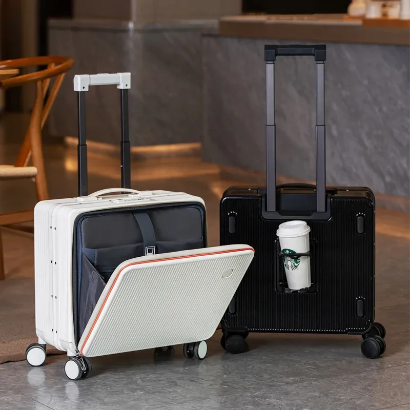 Valise à main de 16/18 pouces, nouveau bagage multifonctionnel, serrure douanière, couvercle d'ouverture avant, valise de voyage à compartiment profond, 2026