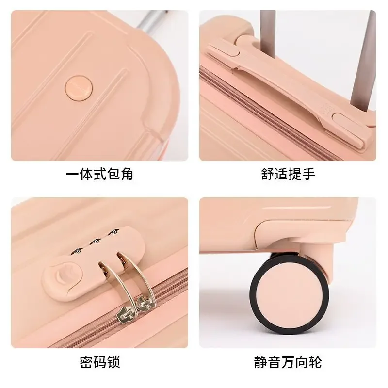valise cabine 18 pouces, valise à roulettes légère avec serrure à combinaison et roues silencieuses
