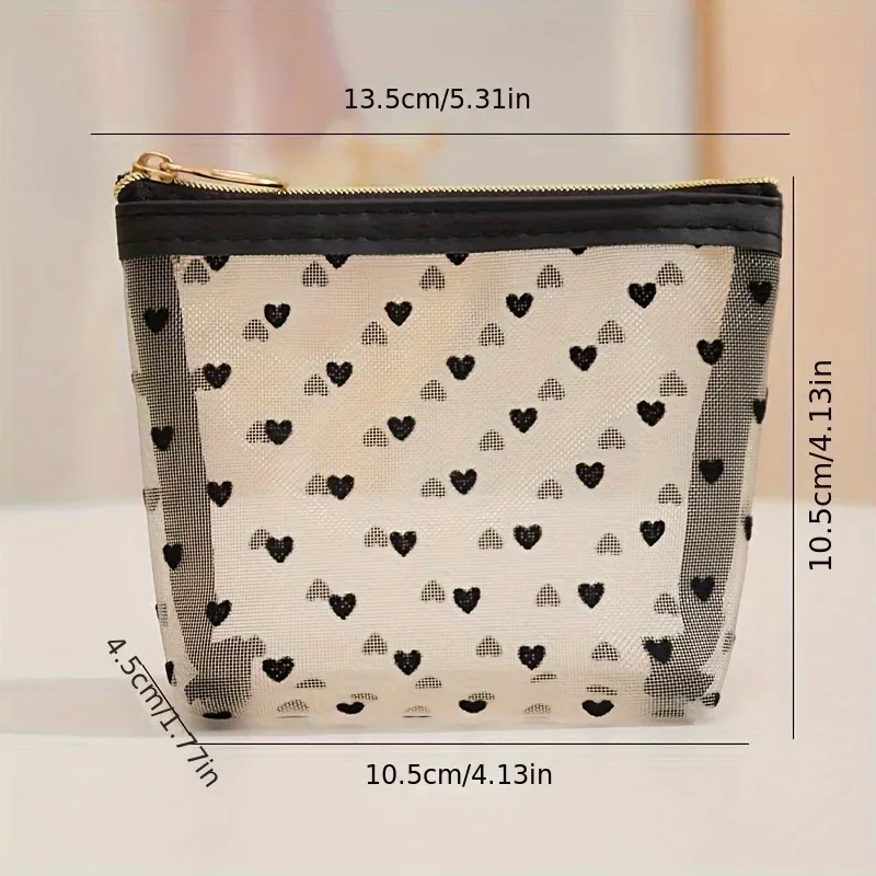 sac de rangement en maille pour cosmétiques de voyage, facile à nettoyer, sac de maquillage, trousse de toilette transparente, sac de rangement pour pinceaux, sac de plage pour fille