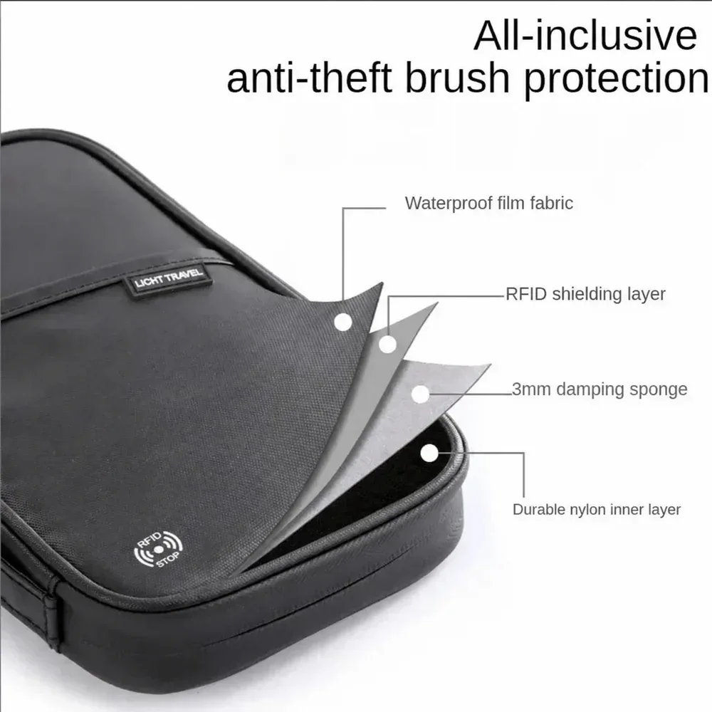 organisateur d'accessoires de voyage, housse pour documents, porte-cartes, portefeuille de voyage pour la famille, porte-passeport, portefeuille de passeport imperméable