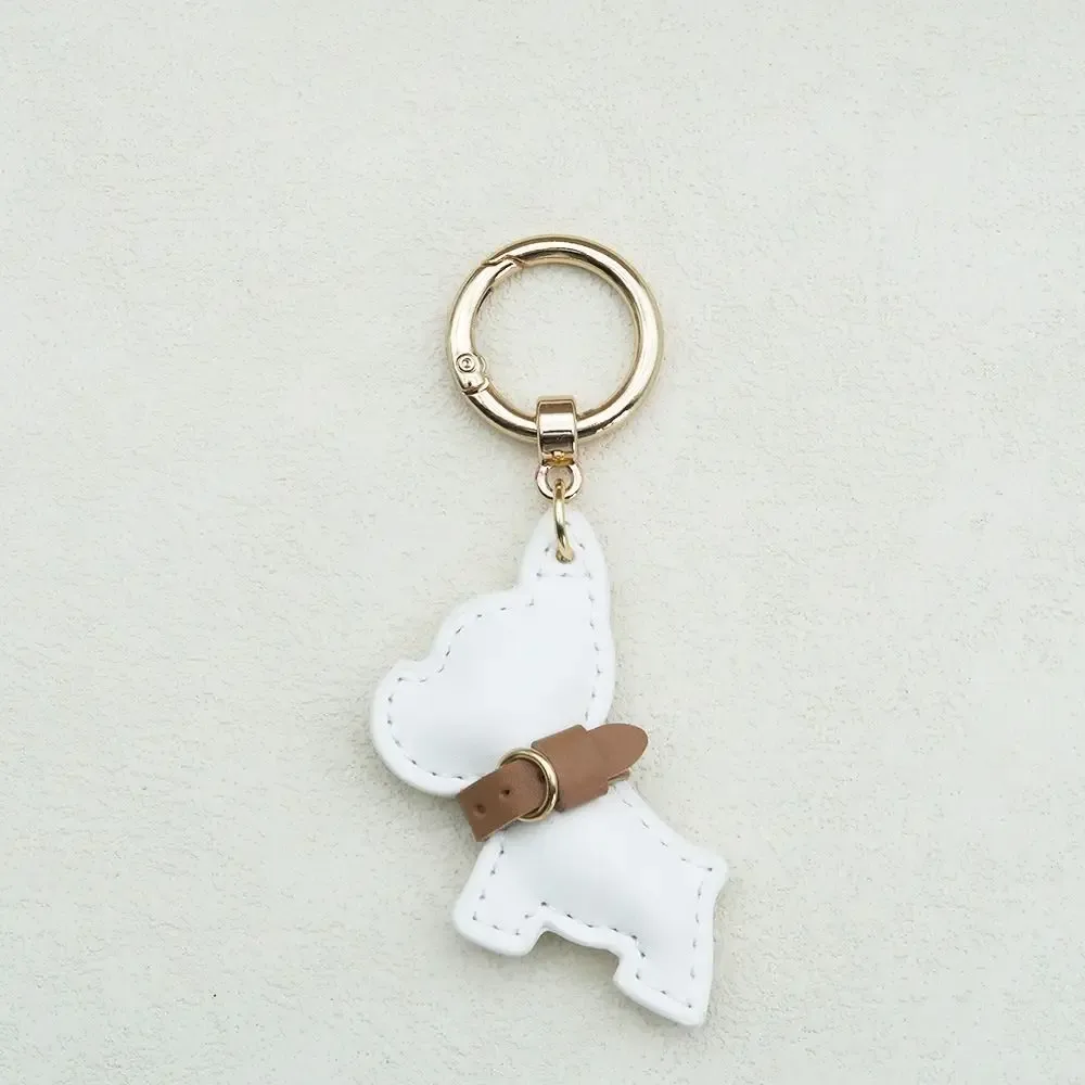mignon bouledogue français porte-clés mignon chiot dessin animé en cuir pu chien cintre animal chien mode bouledogue sac pendentif sac à dos décoration