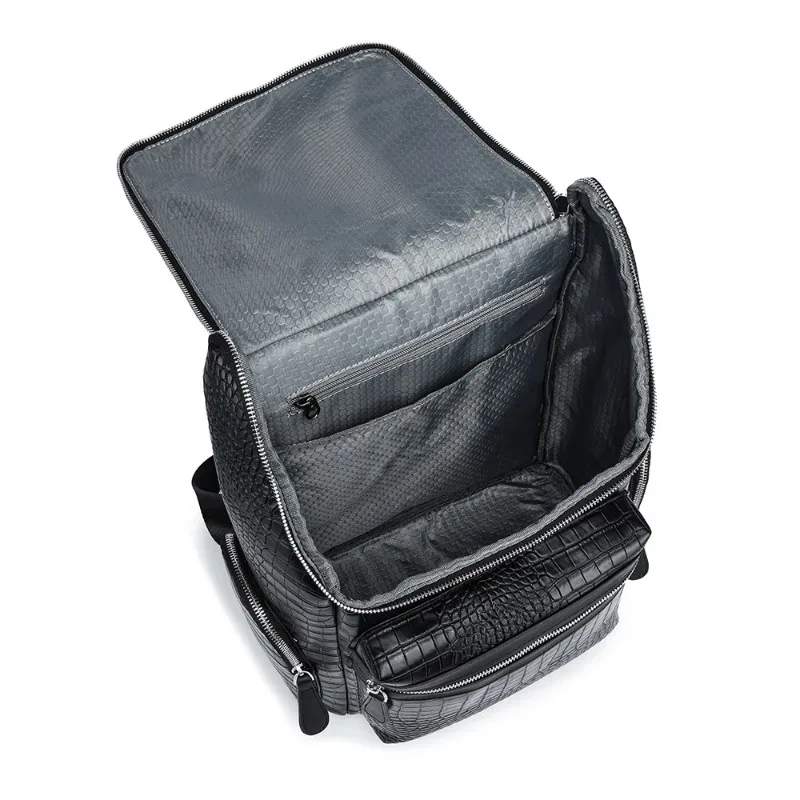 sac à dos en cuir d'alligator pour hommes, sac pour ordinateur portable d'affaires, sacs à dos de voyage de grande capacité, cartable pour étudiants