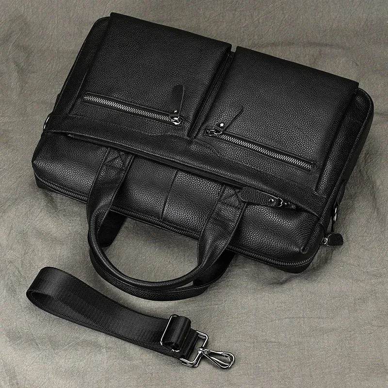 luufan-sac à main en cuir véritable pour homme, sac à bandoulière, sac à main pour ordinateur portable, a4, bureau, affaires, bombes, étui, convient pour pc 15"