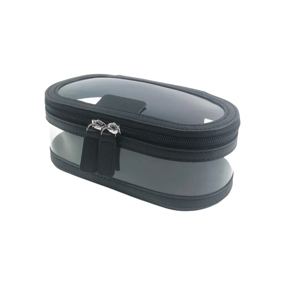 trousse de toilette transparente, sac à cosmétiques avec fenêtre transparente, organisateur de cosmétiques à double fermeture éclair, outils de beauté portables