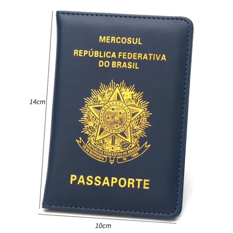 couverture de passeport en cuir pu brésilien pour femmes et hommes, porte-passeport de voyage, étui pour brésil