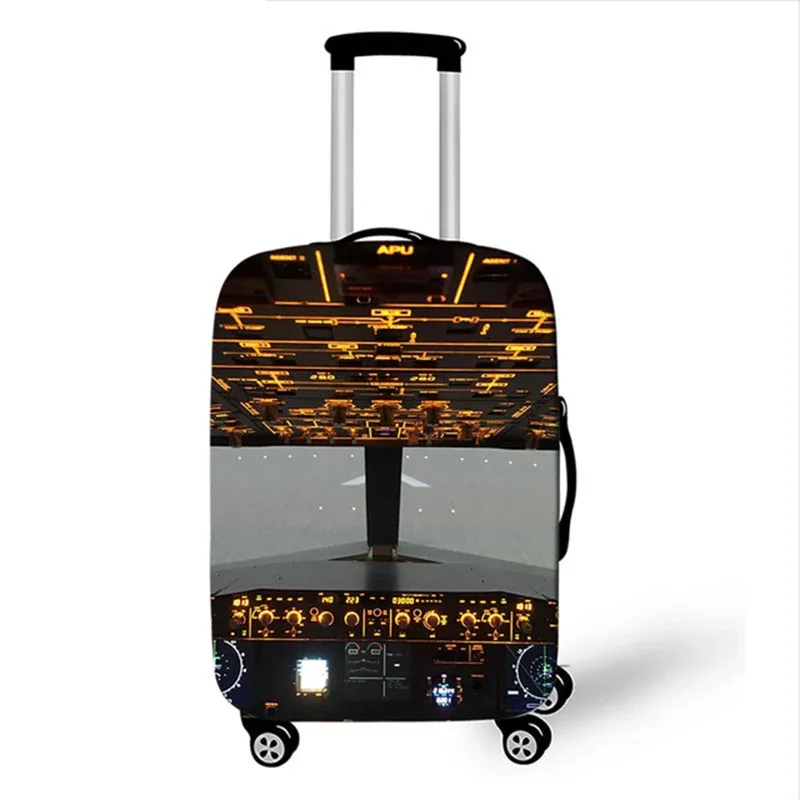 juste de valise de voyage 3d en tissu élastique, housse de protection pour bagages, housse épaisse pour valise à roulettes, accessoire de voyage, avion, 18-32 pouces